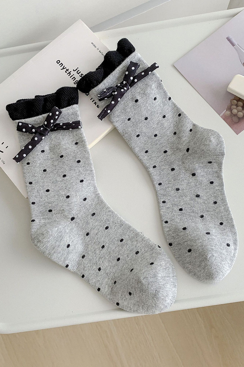 Polka Dot Bow Socks