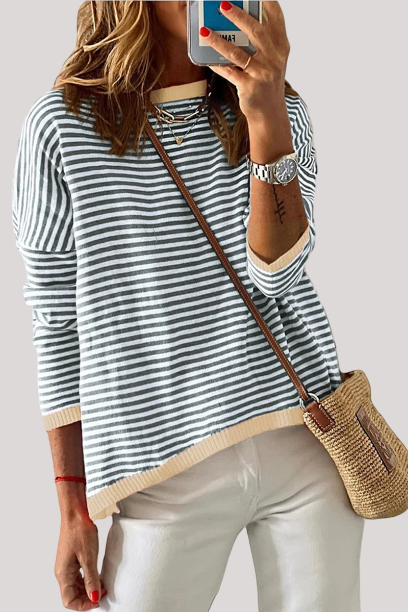 Striped Casual Relaxed Fit Sweater