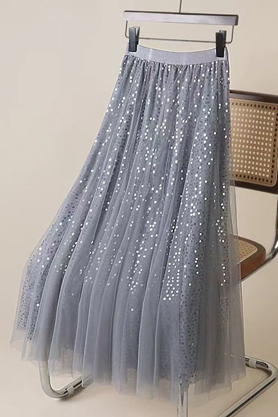 Sequined Elegant Midi Skirt