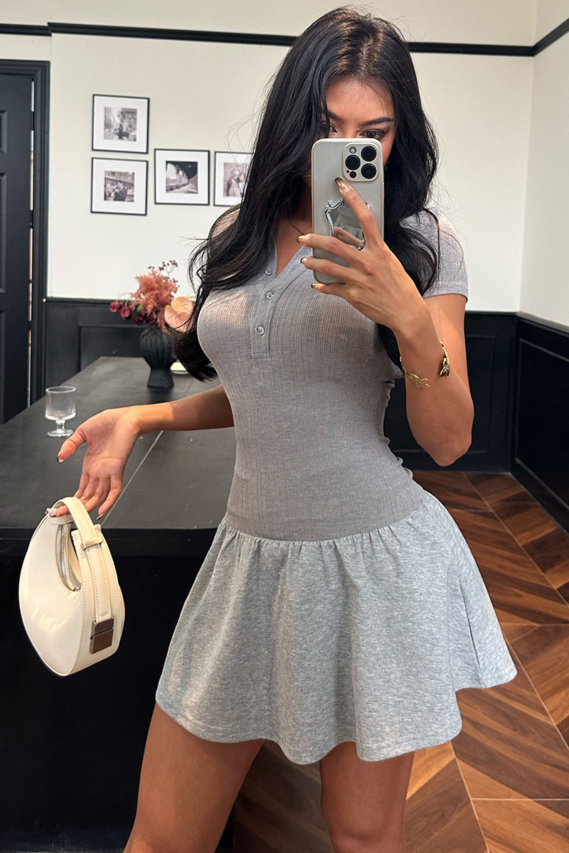 Collared Fit and Flare Casual Mini Dress