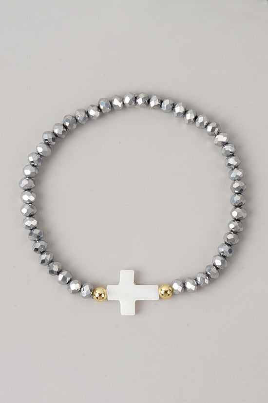 Elegant Beaded Cross Bracelet