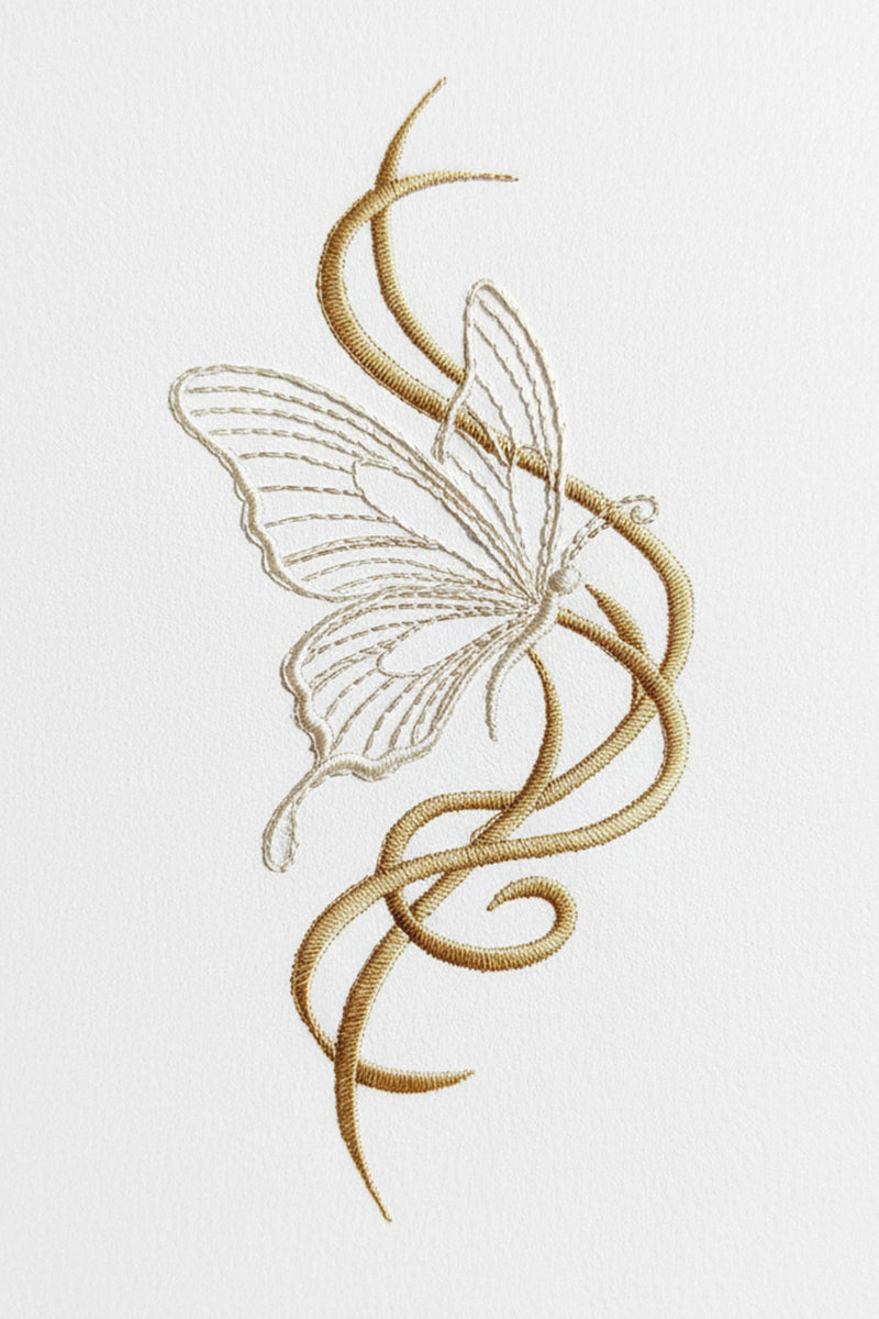 Butterfly Essence Embroidered T-Shirt