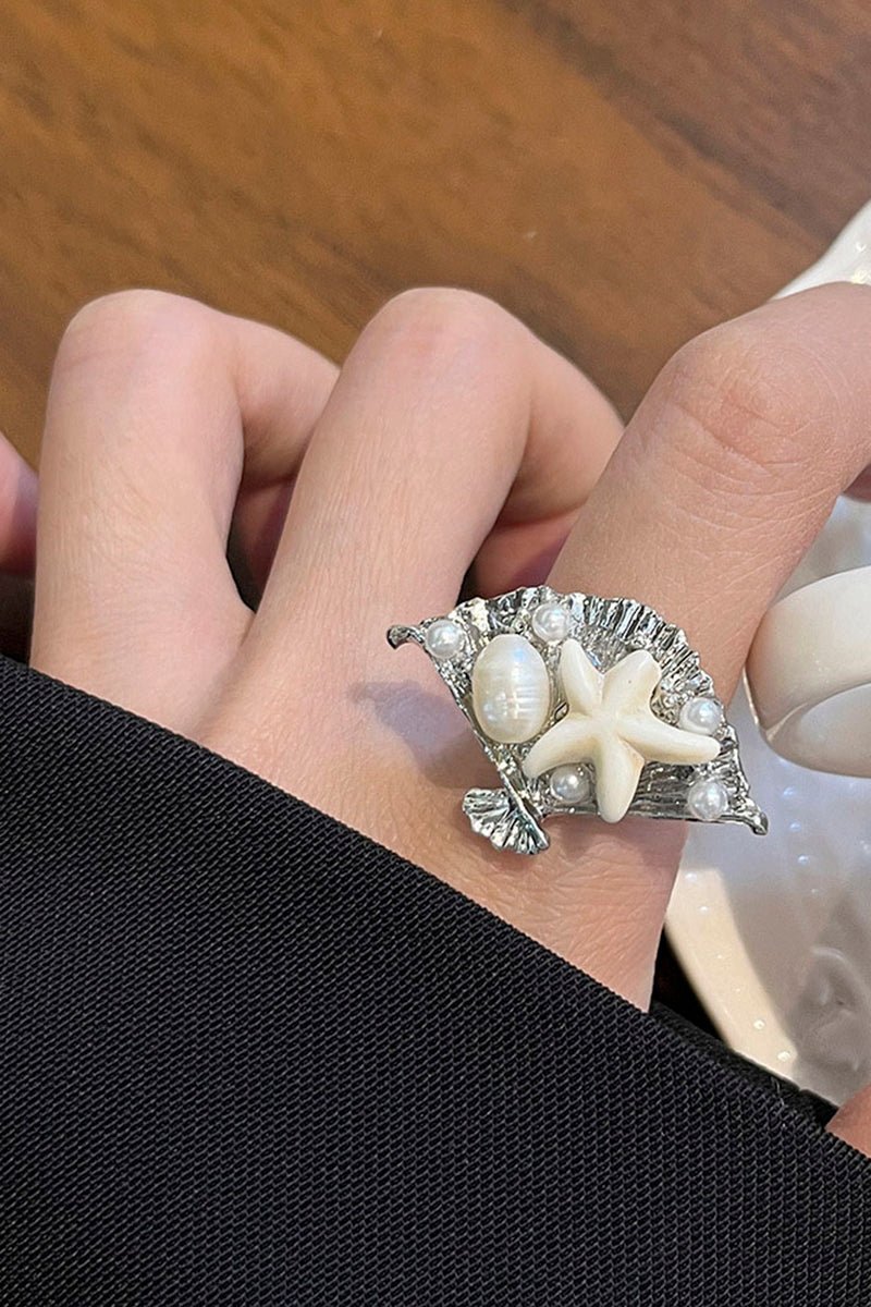 Ocean-Inspired Seashell Statement Ring