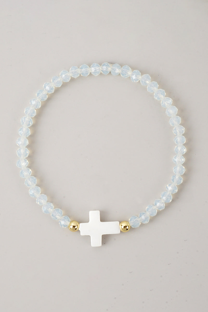 Elegant Beaded Cross Bracelet