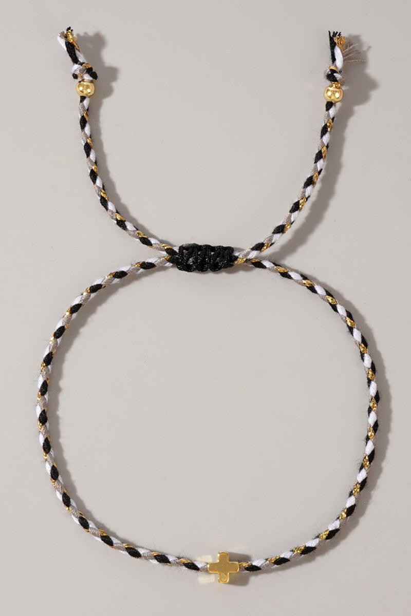 Minimalist Braided Cross Bracelet