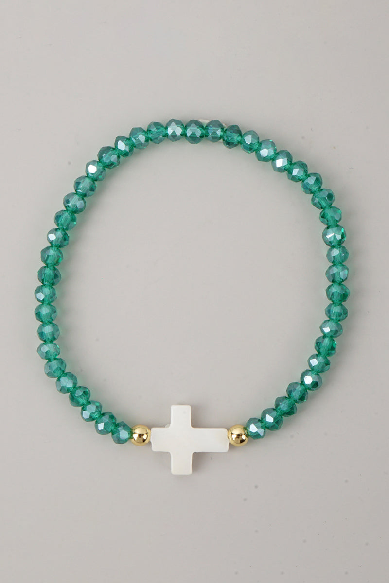 Elegant Beaded Cross Bracelet
