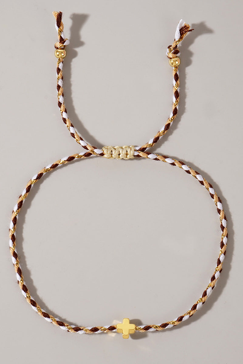 Minimalist Braided Cross Bracelet