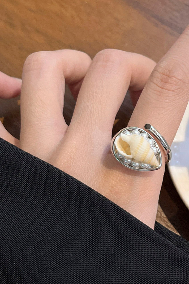 Ocean-Inspired Seashell Statement Ring