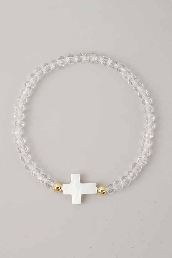 Elegant Beaded Cross Bracelet