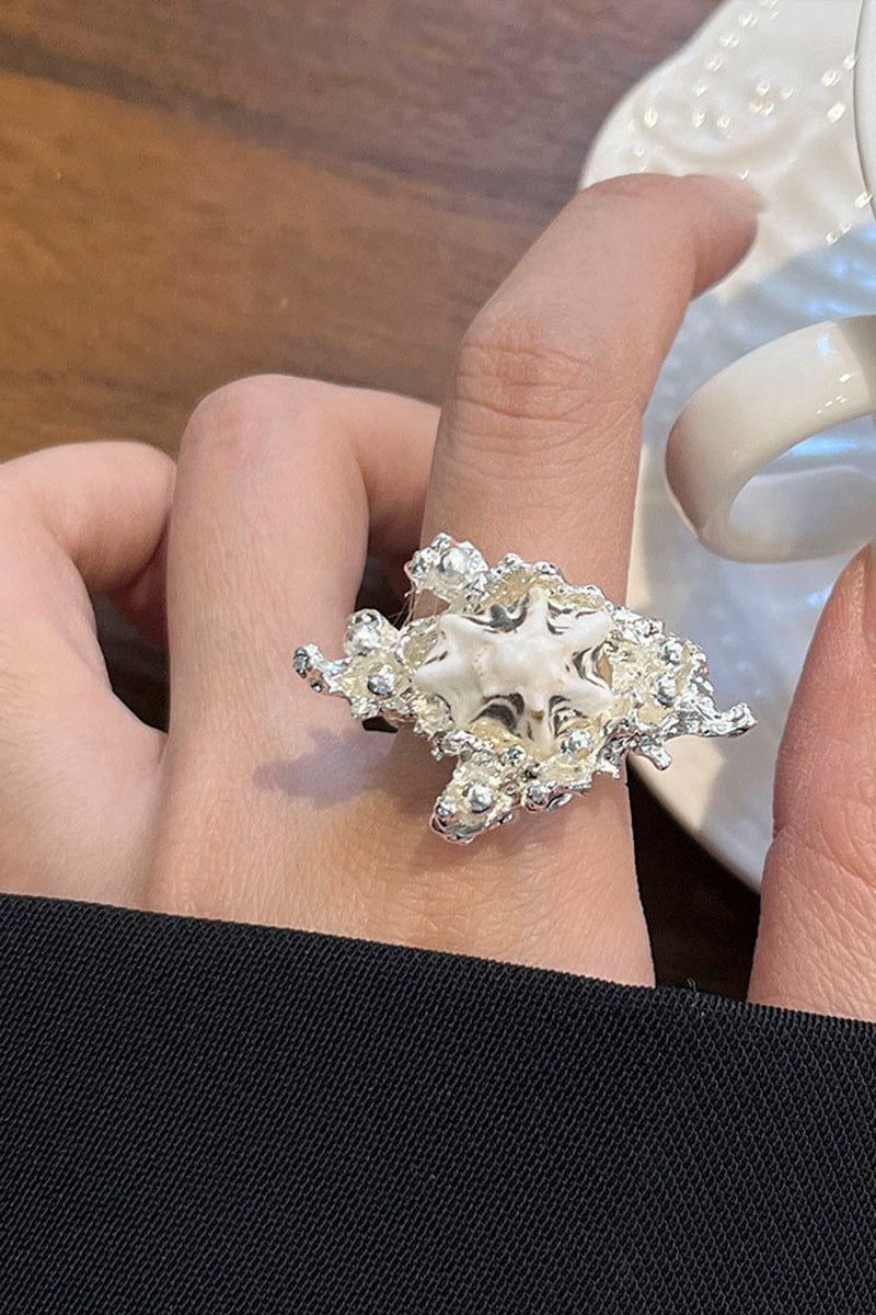 Ocean-Inspired Seashell Statement Ring