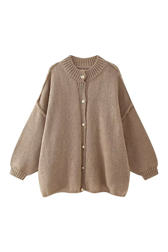 Oversized Button-Up Cardigan