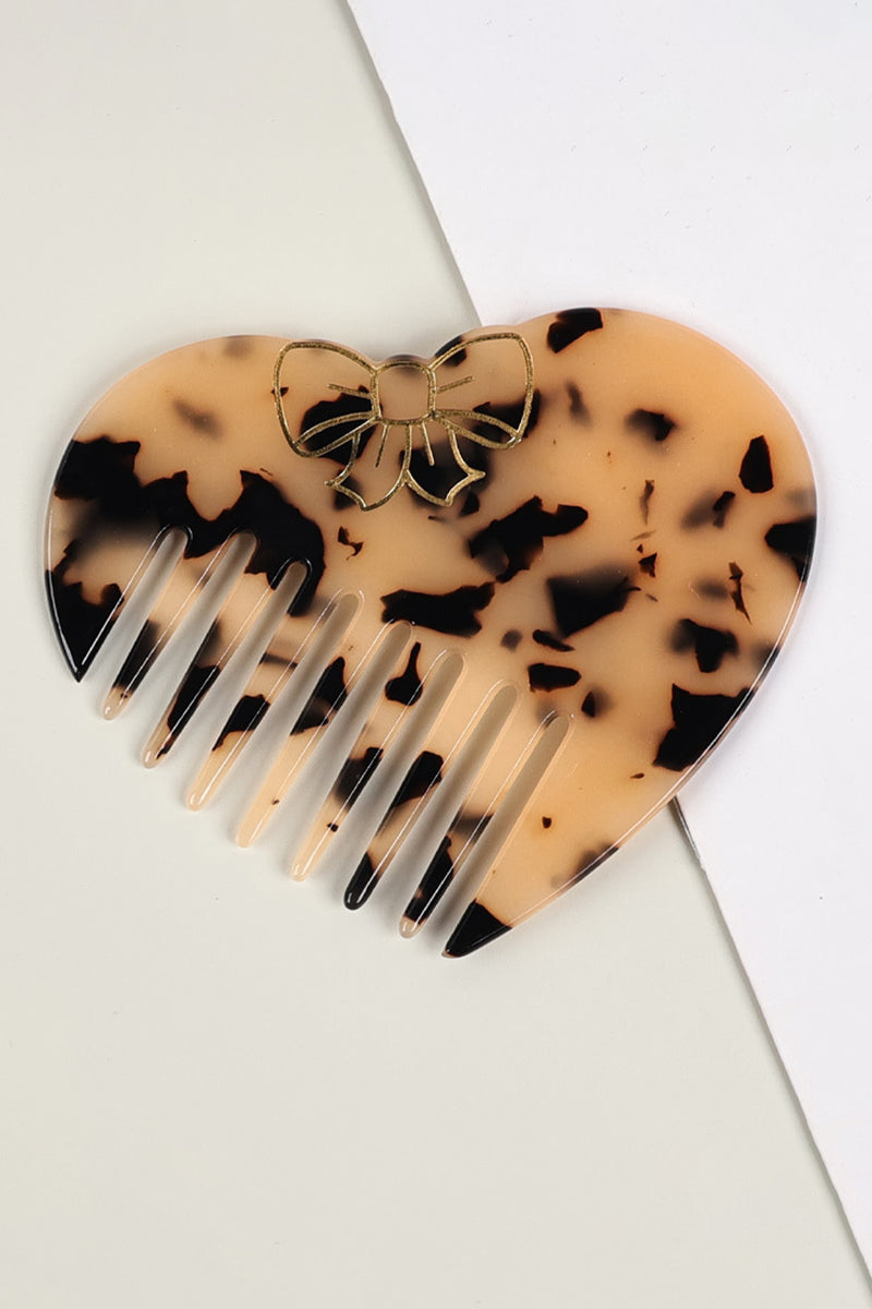 Heart-Shaped Bow Accent Hair Comb