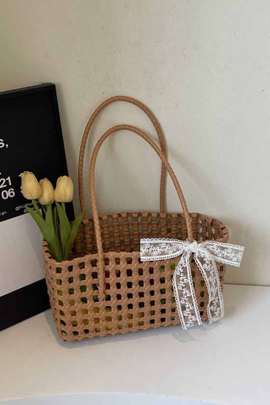 Elegant Woven Tote with Bow