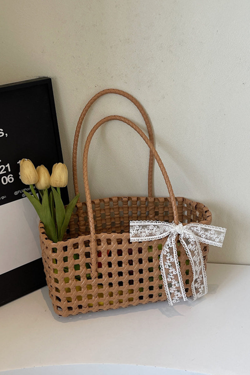 Elegant Woven Tote with Bow