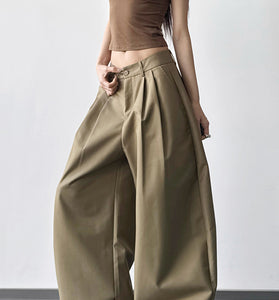 Wide-Leg Flowing Casual Pants