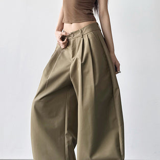 Wide-Leg Flowing Casual Pants