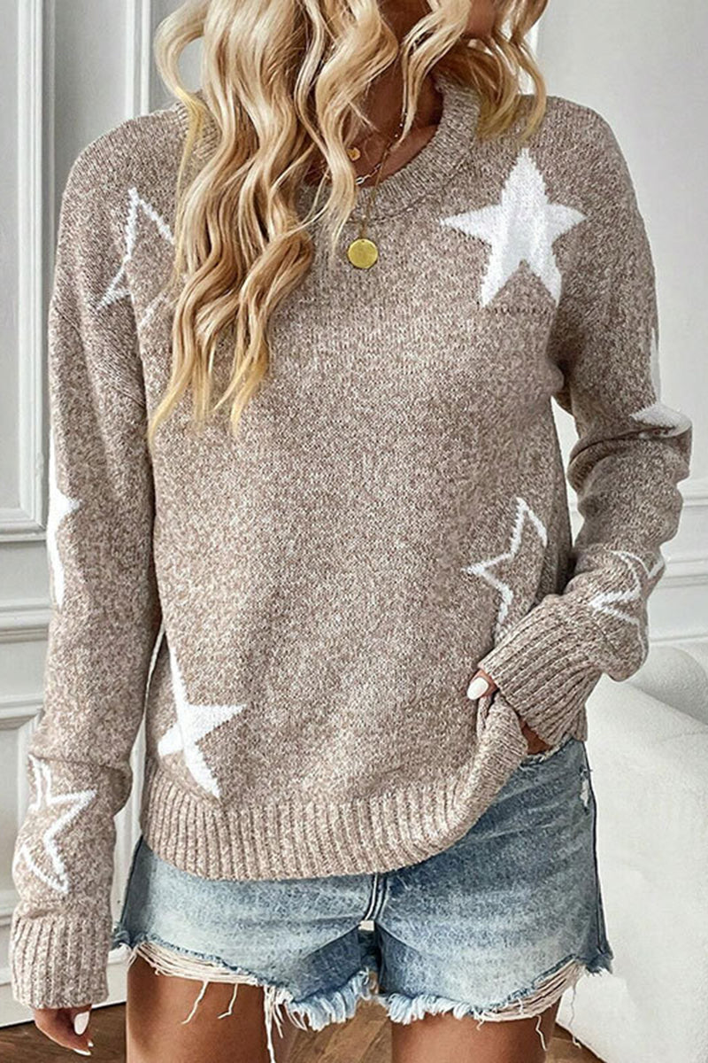 Star Patterned Casual Sweater