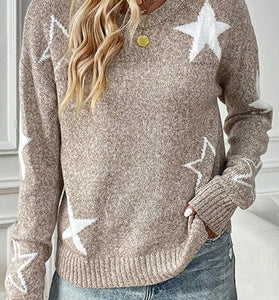 Star Patterned Casual Sweater