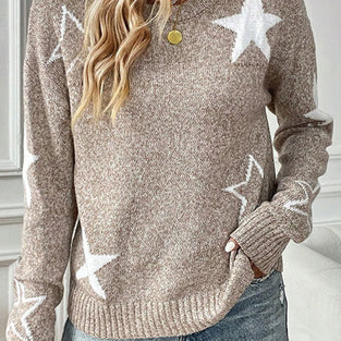 Star Patterned Casual Sweater