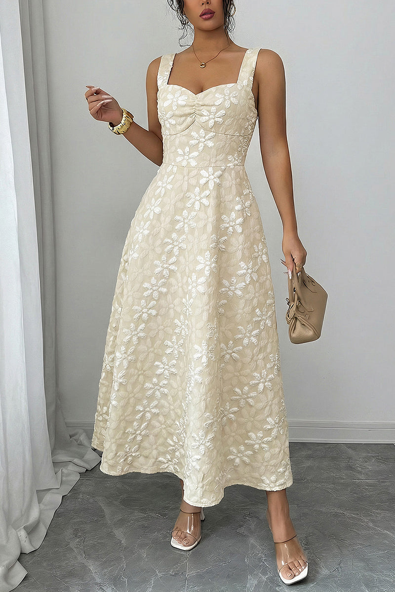 Elegant Sleeveless Floral Casual Dress