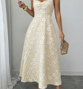 Elegant Sleeveless Floral Casual Dress