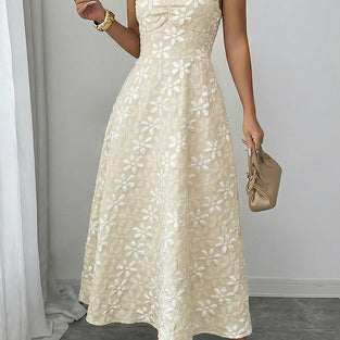 Elegant Sleeveless Floral Casual Dress