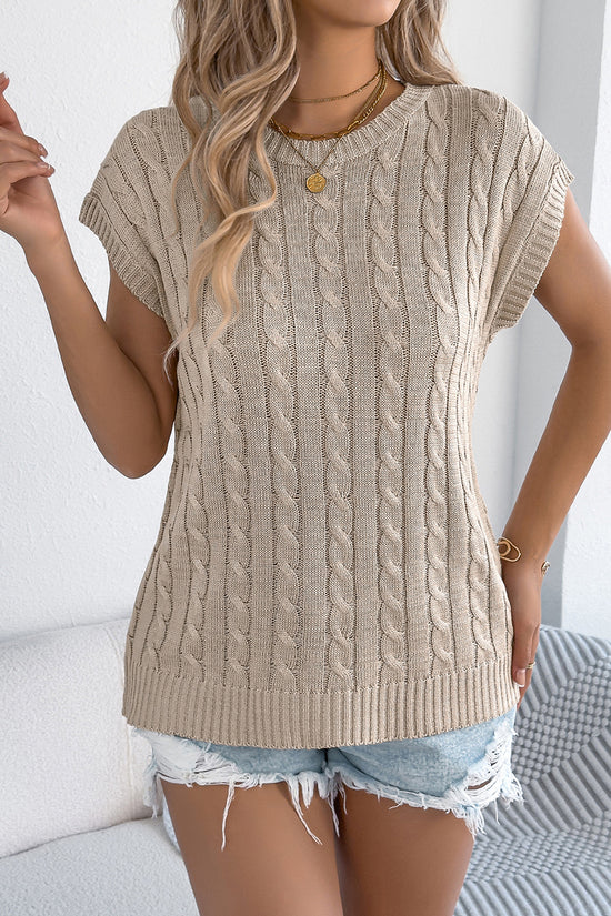 Cable Knit Sleeveless Sweater
