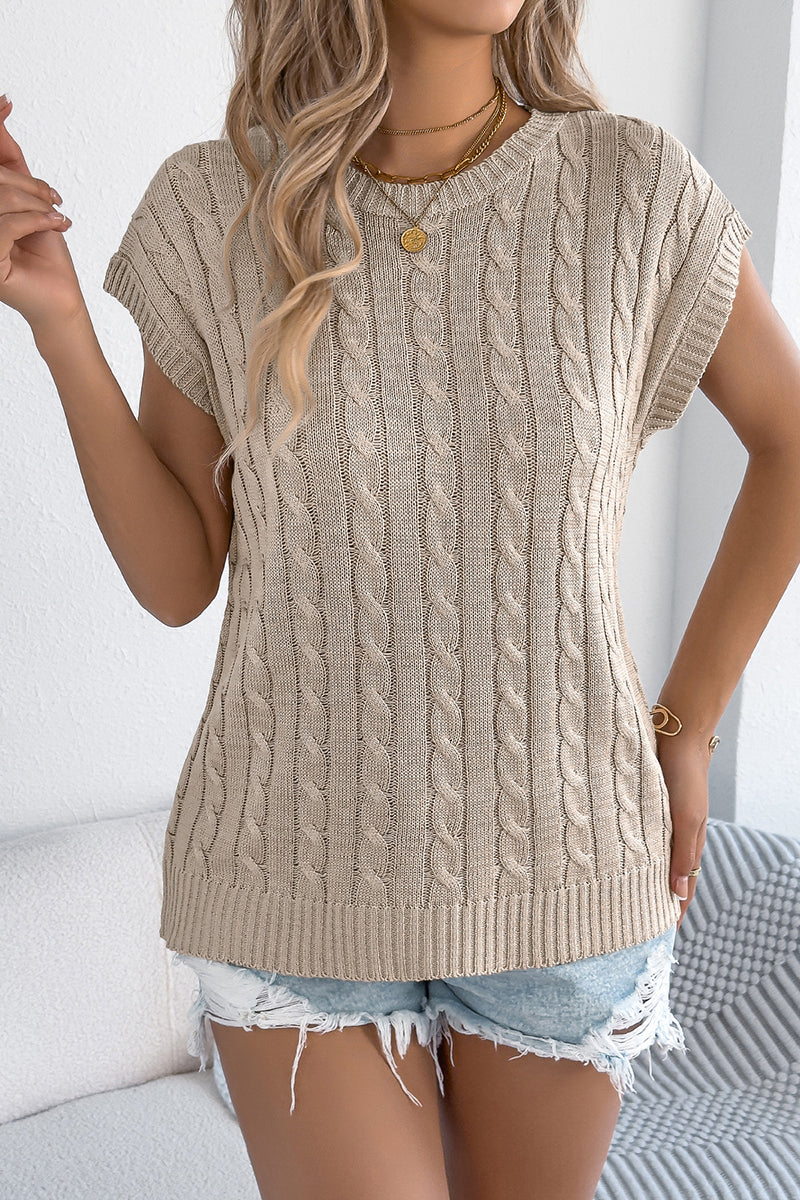 Cable Knit Sleeveless Sweater