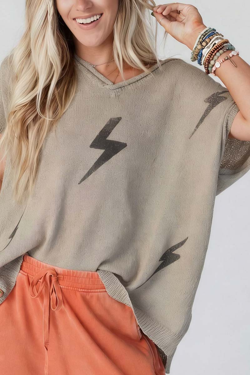 Lightning Bolt Short Sleeve Sweater