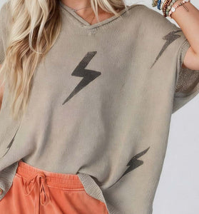 Lightning Bolt Short Sleeve Sweater