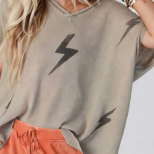 Lightning Bolt Short Sleeve Sweater