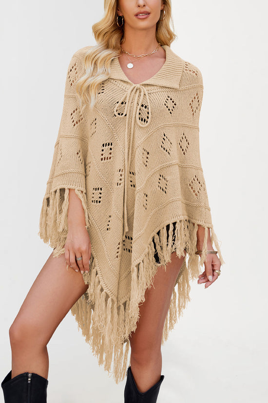 Fringe Knit Poncho