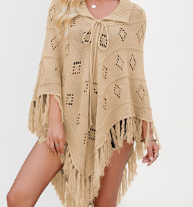 Fringe Knit Poncho
