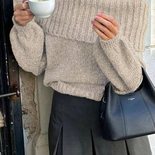 Off-Shoulder Knit Sweater