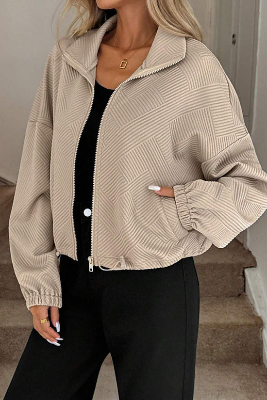 Chic Textured Zip-Up Jacket