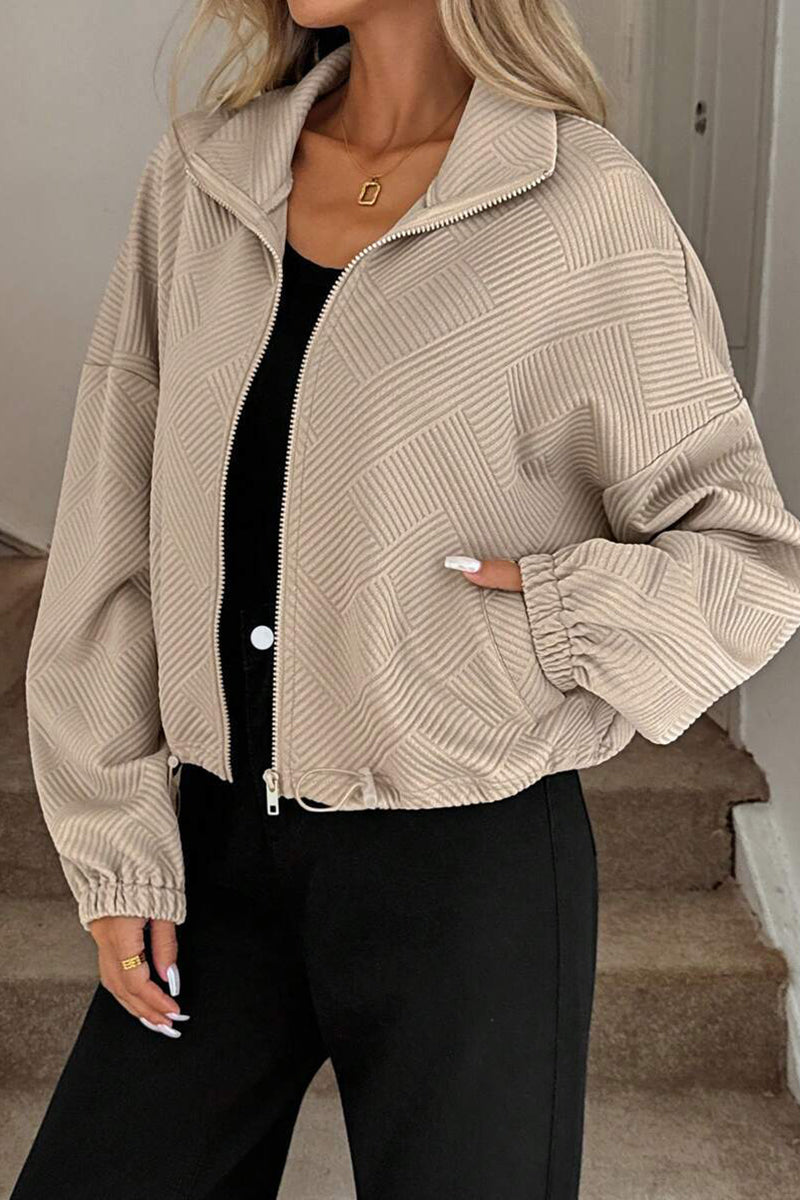 Chic Textured Zip-Up Jacket
