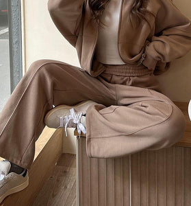 Casual Relaxed Fit Pants Set