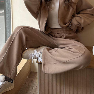 Casual Relaxed Fit Pants Set