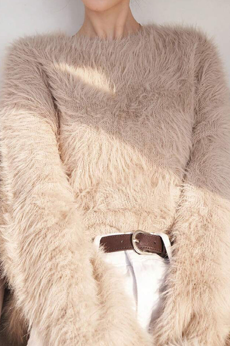 Fuzzy Long Sleeve Cozy Sweater