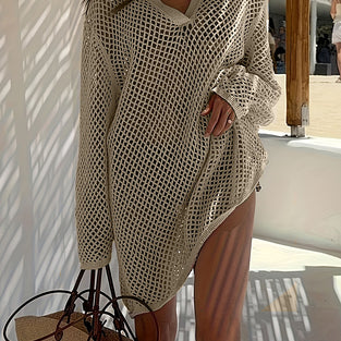 Mesh Knit Beach Cover-Up
