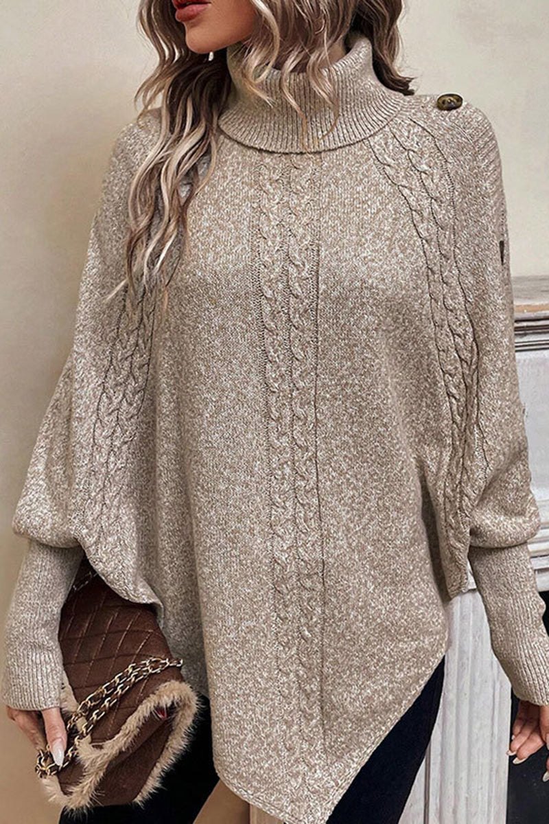 Cozy Cable Knit Buttoned Shrug