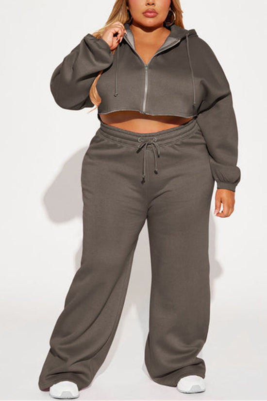 Sporty Zip Hoodie and Jogger Set