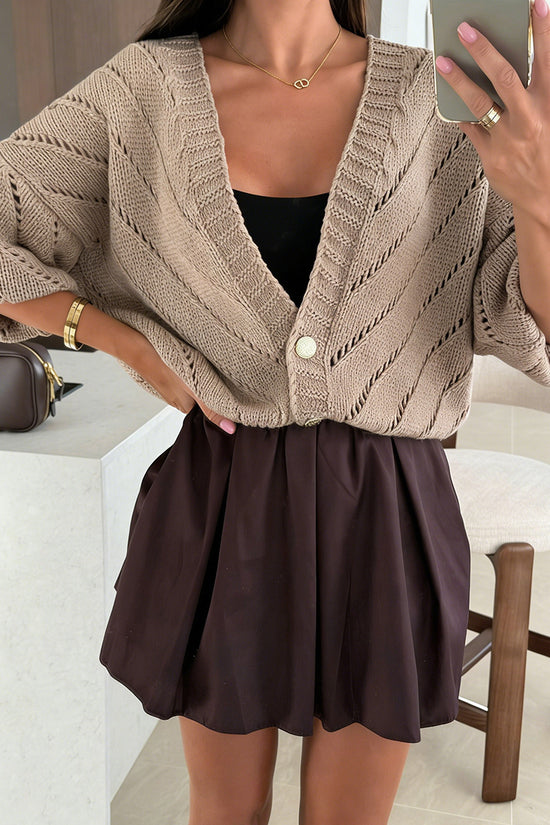 Oversized Knit Button-Front Cardigan