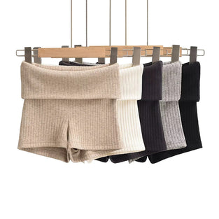 Foldover Casual Knit Shorts