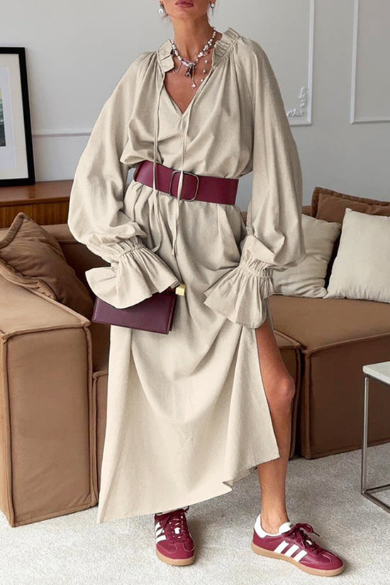 Elegant Long Sleeve Midi Dress