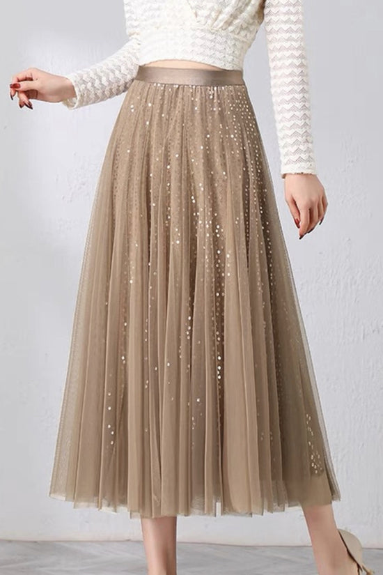 Sequined Elegant Midi Skirt