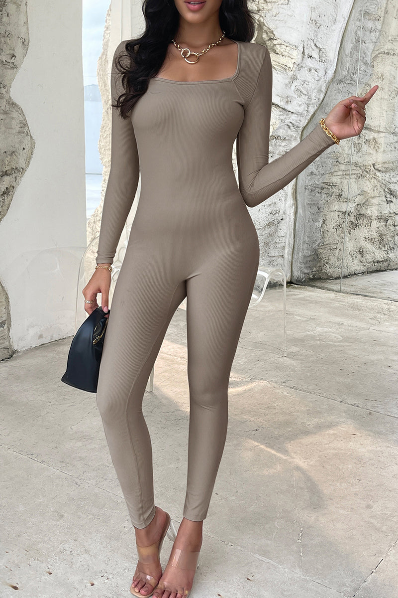 Elegant Long Sleeve Bodycon Jumpsuit