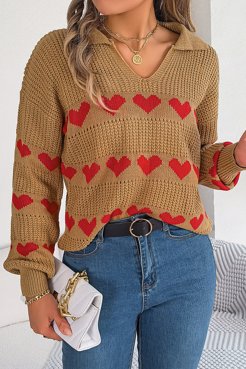 Heart Motif Knit Sweater