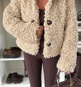 Cozy Textured Button-Up Coat