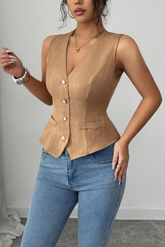 Elegant Button-Up Sleeveless Vest